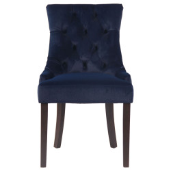 Conjunto de 4 sillas de comedor Aberdeen de terciopelo azul antiguo