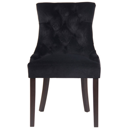 Conjunto de 4 sillas de comedor Aberdeen de terciopelo negro antiguo