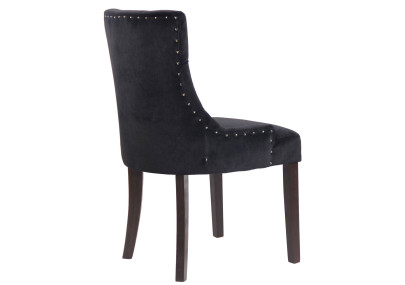 Ensemble de 4 chaises de salle à manger Aberdeen en velours noir antique