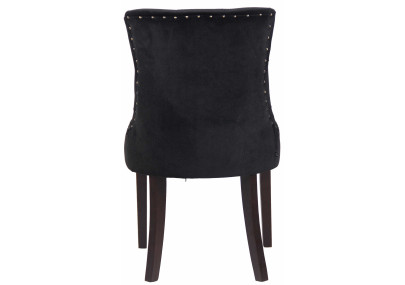 Conjunto de 4 sillas de comedor Aberdeen de terciopelo negro antiguo