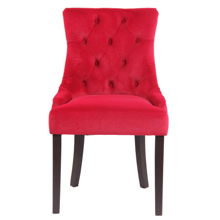 Conjunto de 4 sillas de comedor Aberdeen de terciopelo rojo antiguo