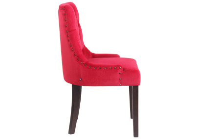 Ensemble de 4 chaises de salle à manger Aberdeen en velours rouge antique