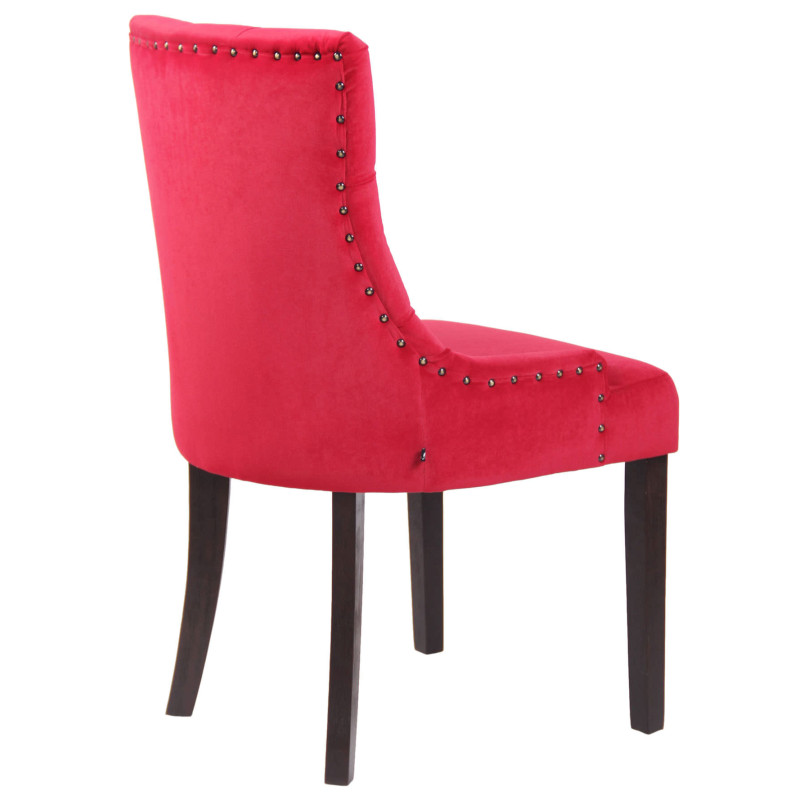 Conjunto de 4 sillas de comedor Aberdeen de terciopelo rojo antiguo