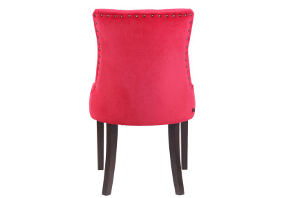 Ensemble de 4 chaises de salle à manger Aberdeen en velours rouge antique