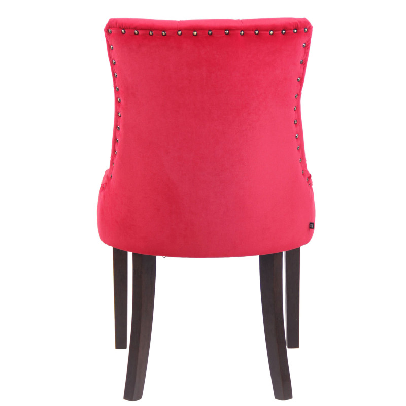 Conjunto de 4 sillas de comedor Aberdeen de terciopelo rojo antiguo