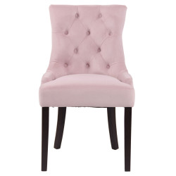 Conjunto de 4 sillas de comedor Aberdeen de terciopelo rosa antiguo