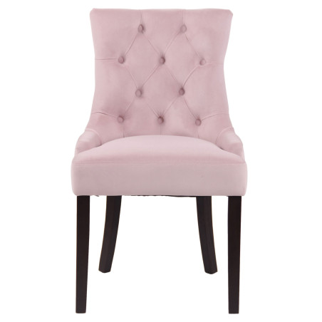 Conjunto de 4 sillas de comedor Aberdeen de terciopelo rosa antiguo