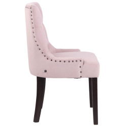Conjunto de 4 sillas de comedor Aberdeen de terciopelo rosa antiguo