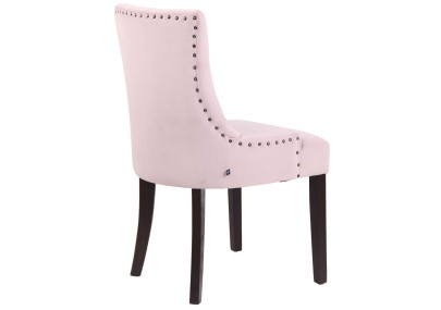 Ensemble de 4 chaises de salle à manger Aberdeen en velours rose antique