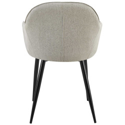 Sedia da pranzo in legno con tessuto grigio