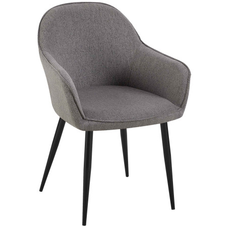 Silla de comedor Boise, tela gris oscuro