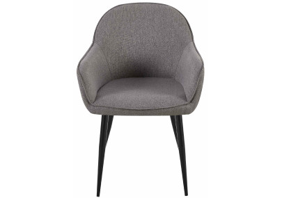 Silla de comedor Boise, tela gris oscuro