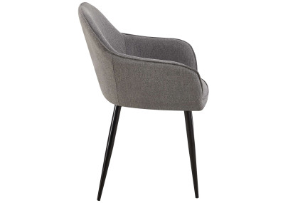 Silla de comedor Boise, tela gris oscuro