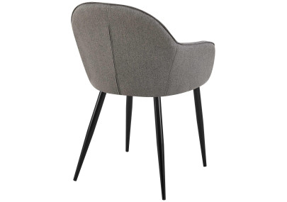 Silla de comedor Boise, tela gris oscuro