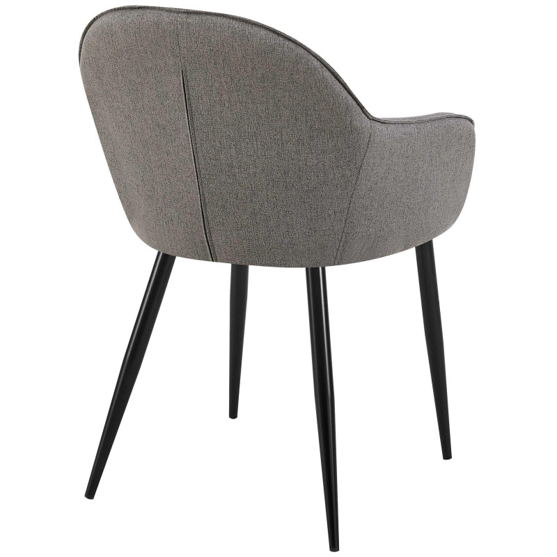 Silla de comedor Boise, tela gris oscuro