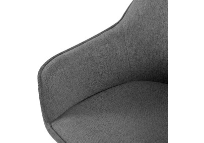 Chaise de salle à manger Boise, tissu gris foncé