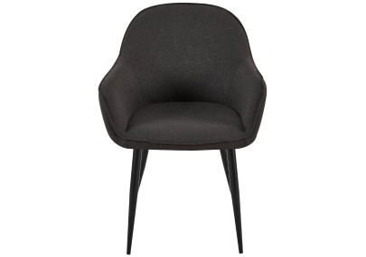 Chaise de salle à manger Boise en tissu noir