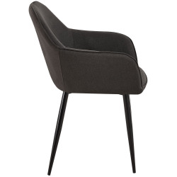 Chaise de salle à manger Boise en tissu noir