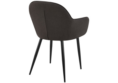 Chaise de salle à manger Boise en tissu noir