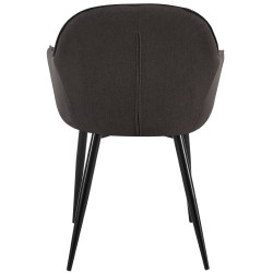 Sedia da pranzo in legno con tessuto nero