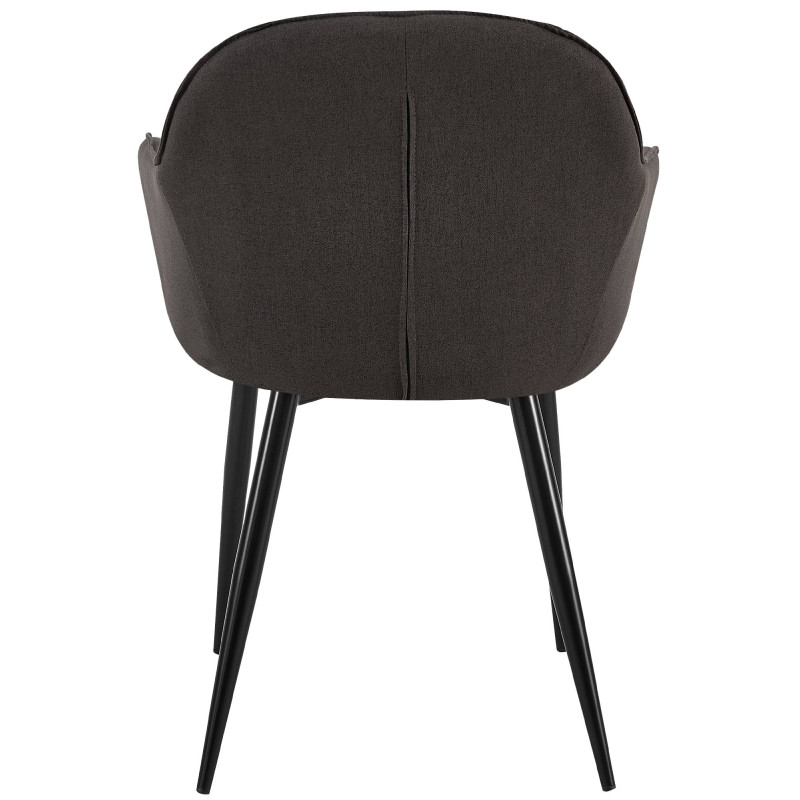 Sedia da pranzo in legno con tessuto nero