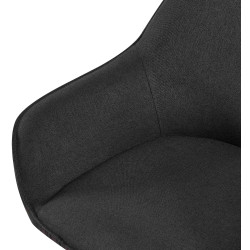 Sedia da pranzo in legno con tessuto nero