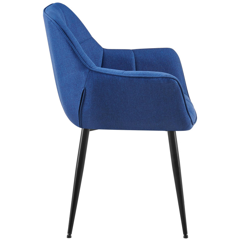 Silla de comedor Roseville, tela azul