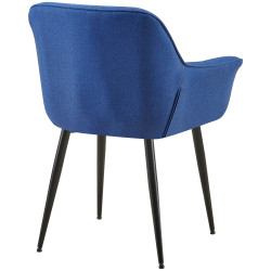Silla de comedor Roseville, tela azul