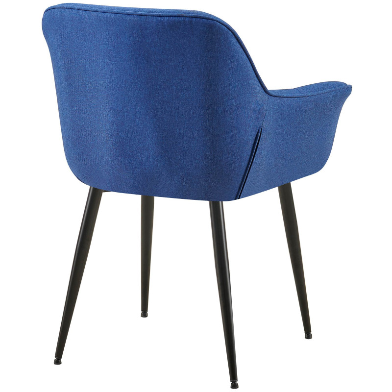 Silla de comedor Roseville, tela azul