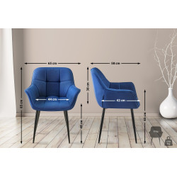 Silla de comedor Roseville, tela azul