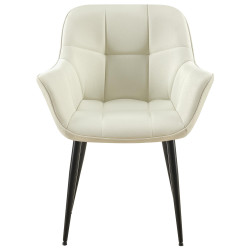 Silla de comedor Roseville, tela crema