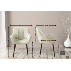 Sedia da pranzo Roseville, tessuto crema