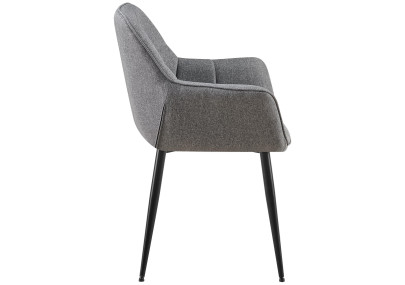 Silla de comedor Roseville, tela gris oscuro