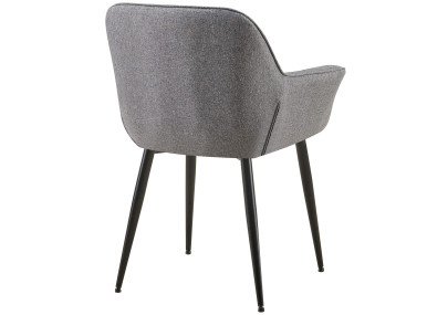 Chaise de salle à manger Roseville, tissu gris foncé