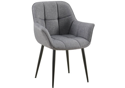 Chaise de salle à manger Roseville, tissu gris foncé