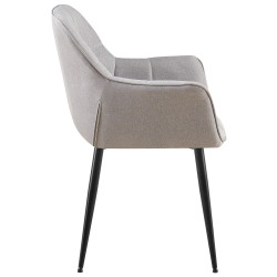 Sedia da pranzo Roseville, tessuto grigio