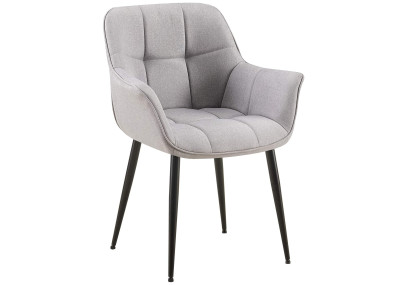 Chaise de salle à manger Roseville, tissu gris