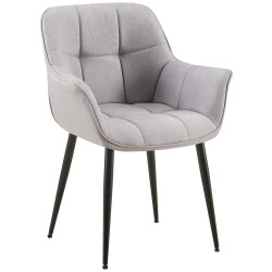 Chaise de salle à manger Roseville, tissu gris