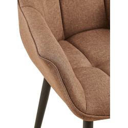 Sedia da pranzo Roseville, tessuto tortora