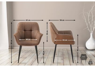 Chaise de salle à manger Roseville, tissu taupe