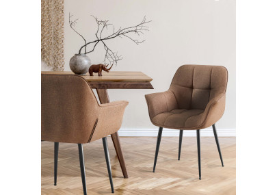 Chaise de salle à manger Roseville, tissu taupe