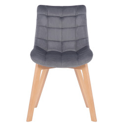 Silla de comedor Passaic de terciopelo gris