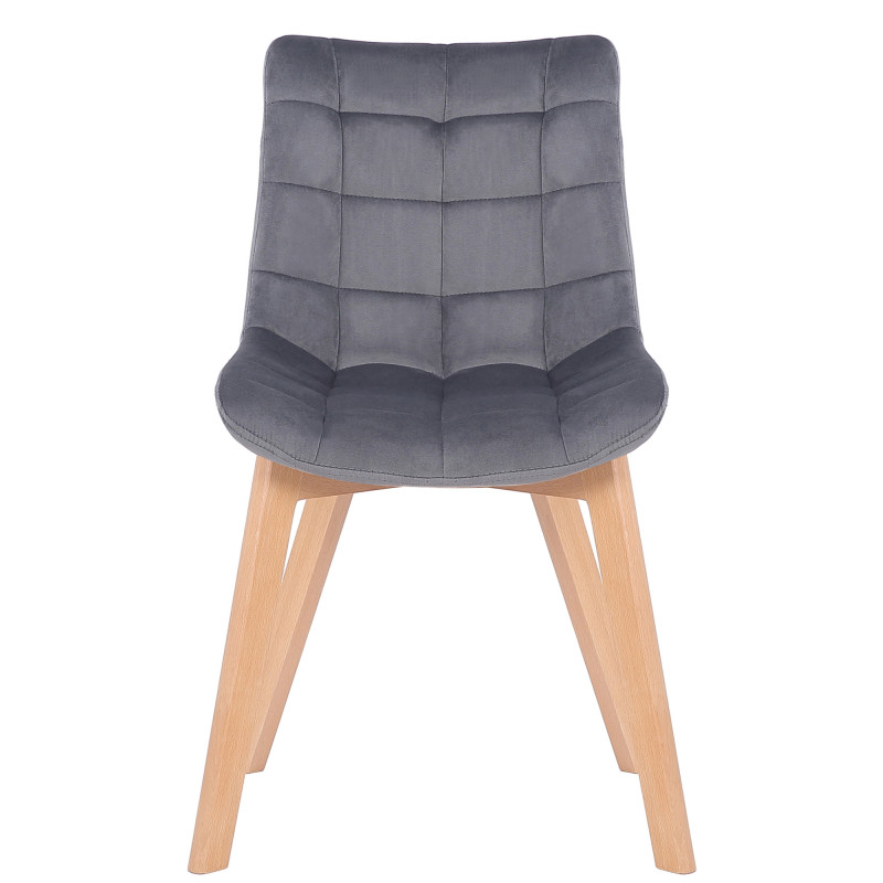 Silla de comedor Passaic de terciopelo gris