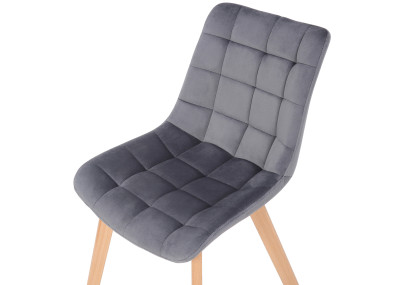 Chaise de salle à manger Passaic en velours gris