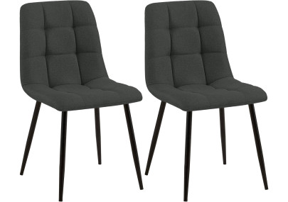Ensemble de 2 chaises de salle à manger Tilde, tissu gris foncé