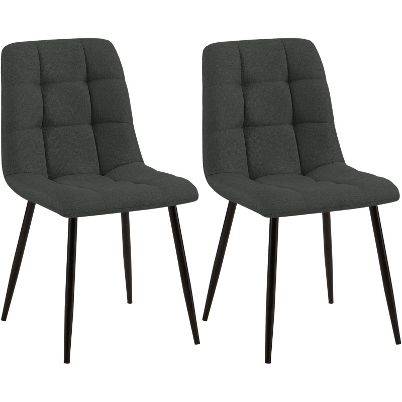 Ensemble de 2 chaises de salle à manger Tilde, tissu gris foncé