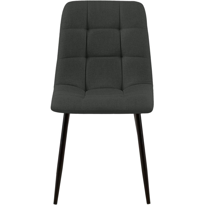 Conjunto de 2 sillas de comedor Tilde, tela gris oscuro