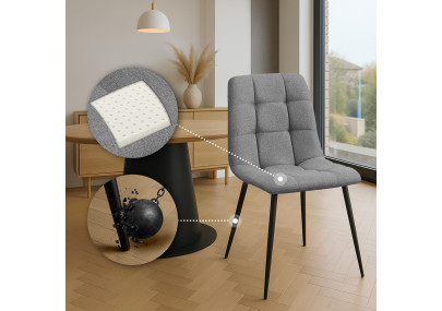 Ensemble de 2 chaises de salle à manger Tilde, tissu gris