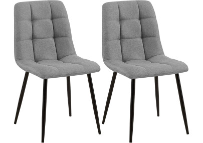 Ensemble de 2 chaises de salle à manger Tilde, tissu gris