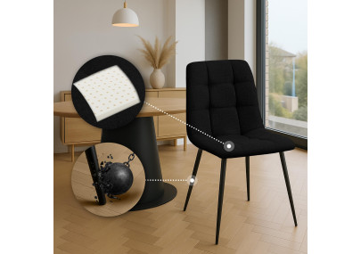 Ensemble de 2 chaises de salle à manger Tilde, tissu, noir